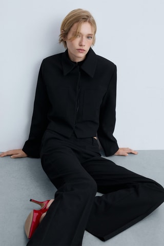 Pantalon évasé taille haute - Noir