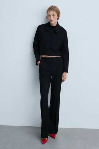 Pantalon évasé taille haute - Noir
