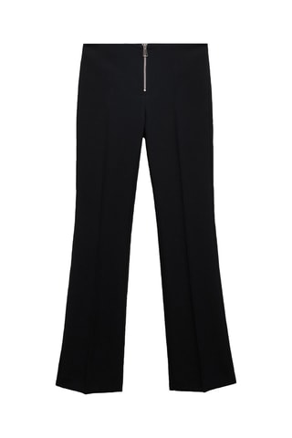 Pantalon flare fermeture Éclair - Noir