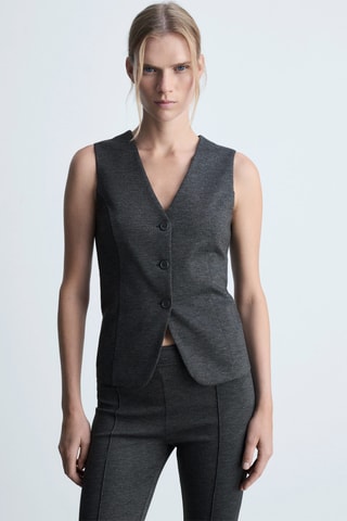 Gilet ajusté boutons - Gris
