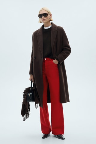 Jean droit taille haute - Rouge