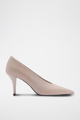 Chaussures cuir talon entonnoir - Gris