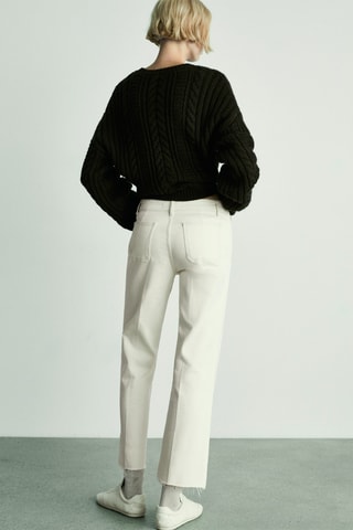 Jean flare crop poches - Blanc cassé