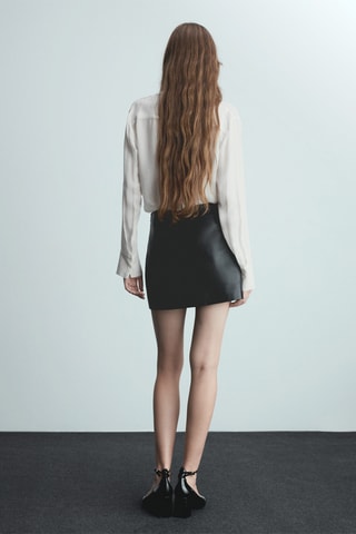 Blouse noeud col - Blanc cassé