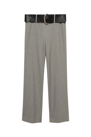 Pantalon droit avec ceinture - Gris