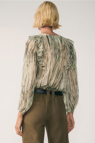 Blouse imprimée semi-transparente - Vert