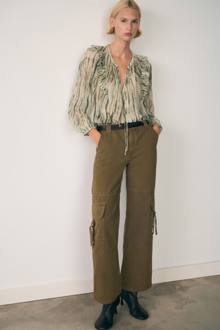 Blouse imprimée semi-transparente - Vert