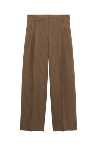 Pantalon à fines rayures - Olive