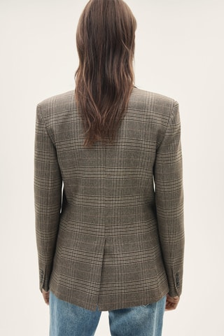 Blazer droit carreaux - Marron