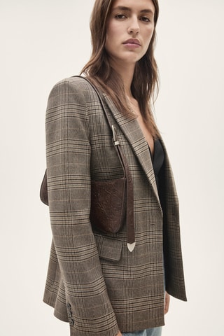 Blazer droit carreaux - Marron