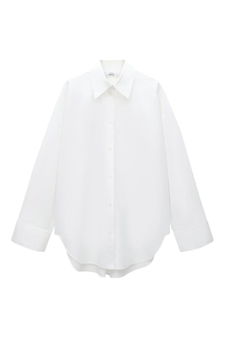 Chemise oversize 100% coton - Blanc cassé