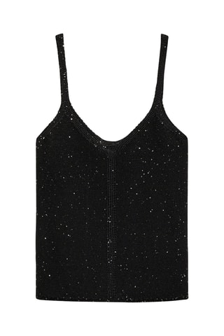 Top maille détail sequins - Noir