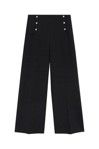 Pantalon wideleg détails métalliques - Noir