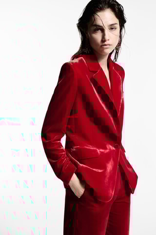 Blazer costume velours - Rouge