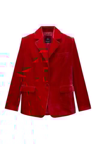 Blazer costume velours - Rouge