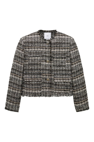 Veste tweed boutons métalliques - Noir