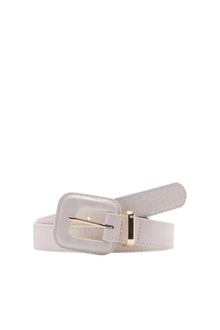 Ceinture effet crocodile - Écru