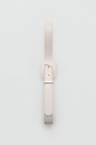 Ceinture effet crocodile - Écru