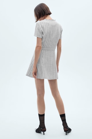Robe tweed boutons - Bleu