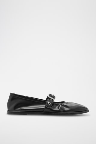 Ballerines bout rond boucle - Noir