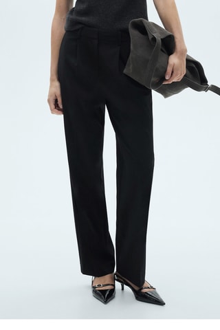 Pantalon droit pinces - Noir