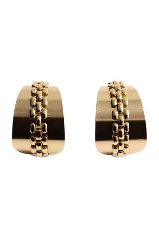 Boucles d'oreilles relief maillons - Doré