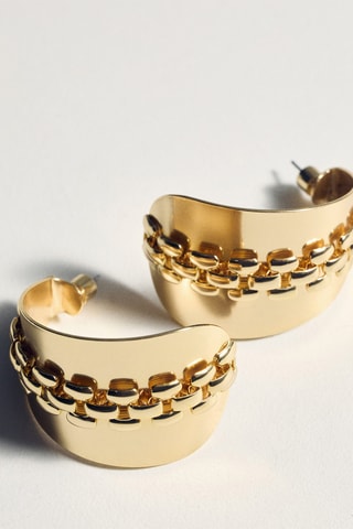 Boucles d'oreilles relief maillons - Doré