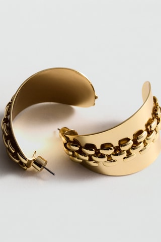 Boucles d'oreilles relief maillons - Doré