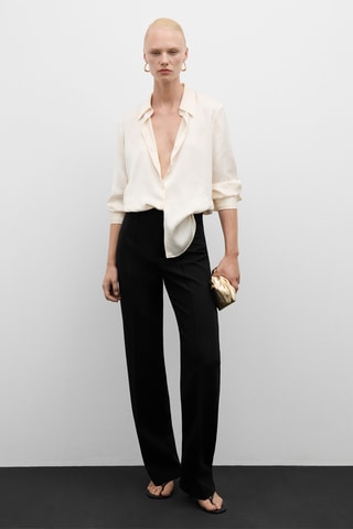 Pantalon droit coutures décoratives - Noir