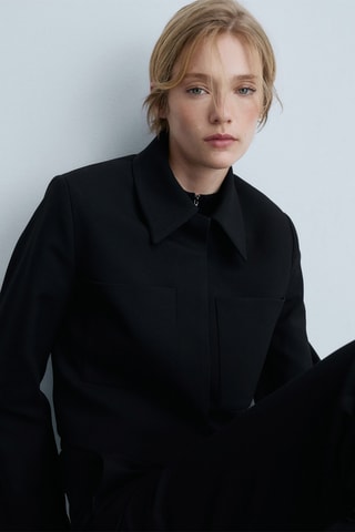 Veste crop poches - Noir