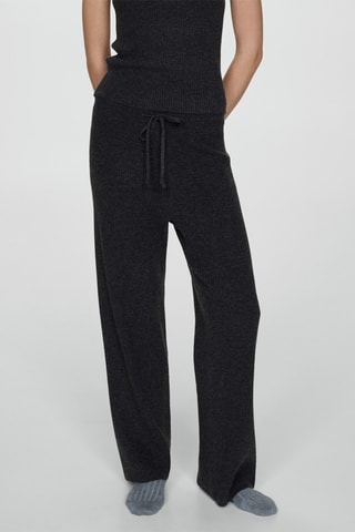 Pantalon maille côtelée fine - Anthracite