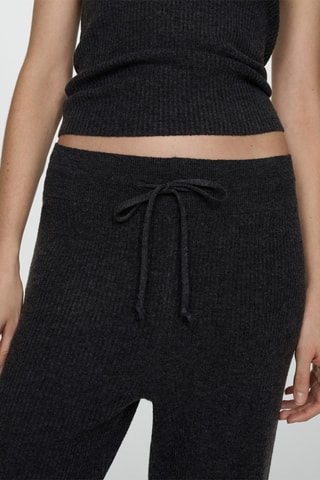 Pantalon maille côtelée fine - Anthracite