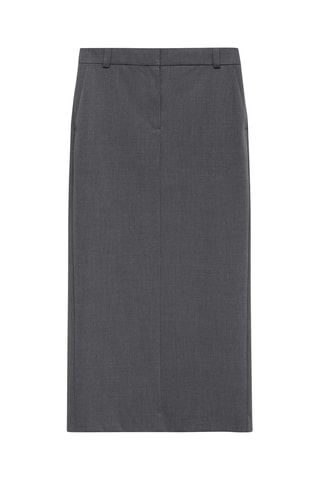 Jupe crayon longue fendue - Gris