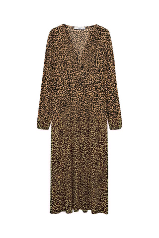 Robe longue imprimé léopard - Marron