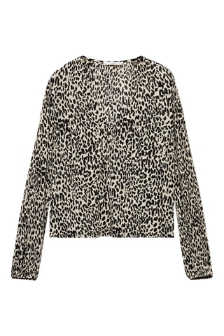 Blouse en imprimé animal - Écru
