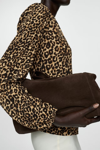 Blouse en imprimé animal - Marron