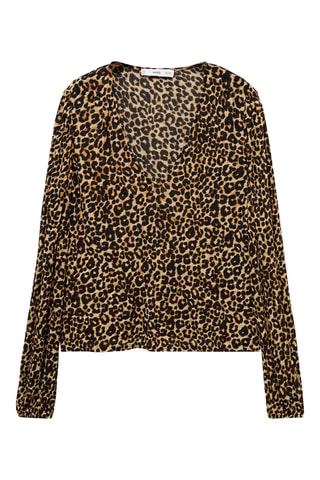 Blouse en imprimé animal - Marron