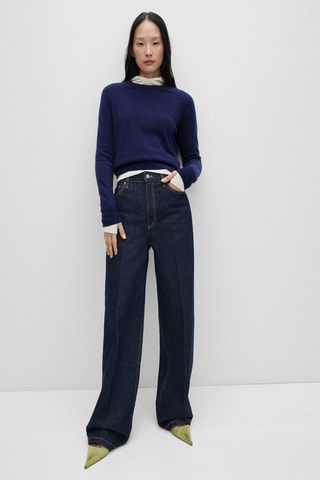 Jean wideleg rinse wash - Bleu