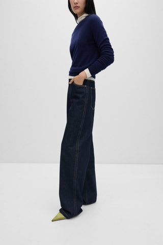Jean wideleg rinse wash - Bleu