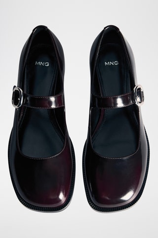 Ballerines cuir boucle - Bordeaux