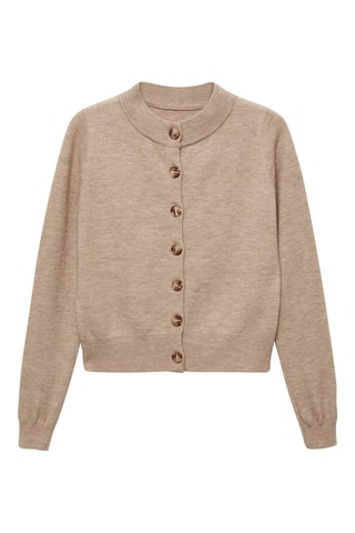 Cardigan col rond boutons - Gris clair