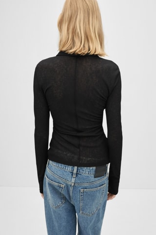 Chemise ajustée manches longues - Noir