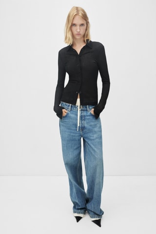 Chemise ajustée manches longues - Noir
