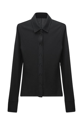 Chemise ajustée manches longues - Noir