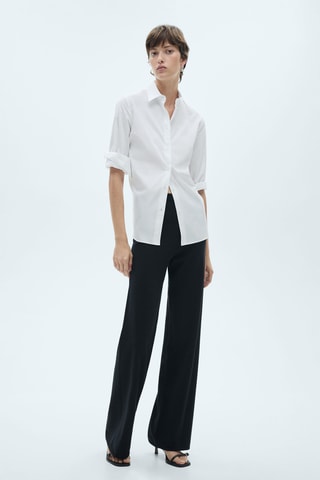 Pantalon wideleg maille fine - Noir
