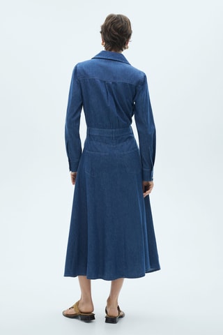 Robe chemise jean - Bleu marine