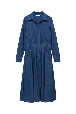 Robe chemise jean - Bleu marine