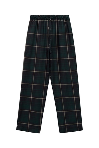 Pantalon droit à carreaux - Vert