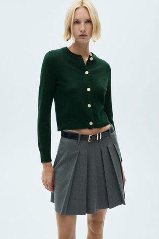 Cardigan maille boutons bijoux - Vert