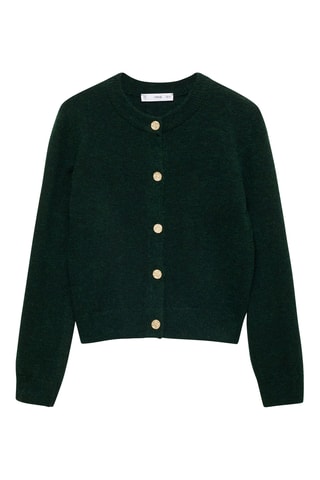 Cardigan maille boutons bijoux - Vert